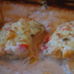 Fisk i chilisås med paprika, gräslök och ost