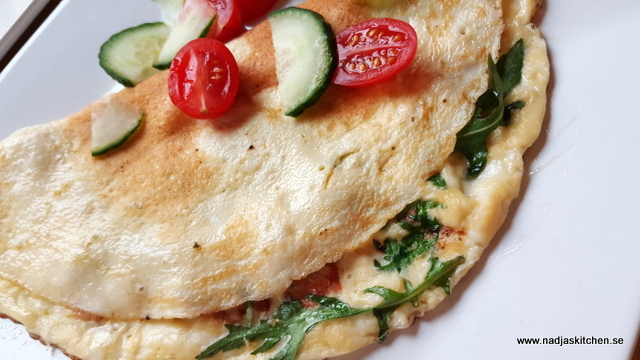 Omelett med skinka, tomat, ost och ruccola -smartpoints- viktväktarna- lunch -middag