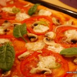 Pizza Vegetariana med mozzarella