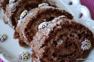 Chokladrulltårta med moccakräm