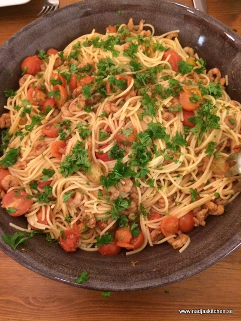 Pasta med räkor och chili-vvsmartmat-viktväktarna-weightwatcher-smartpoints-viktväktarna-vvsmartmat-pasta-räkor-chili